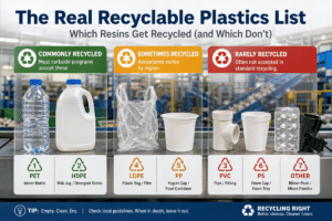 A verdadeira lista de plásticos recicláveis: quais resinas são recicladas (e quais não)
