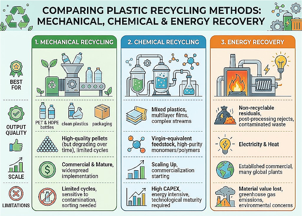 Tipos de Reciclaje: Recuperación Mecánica, Química y Energética