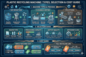 Tipos de máquinas de reciclagem de plástico, seleção e guia de custos
