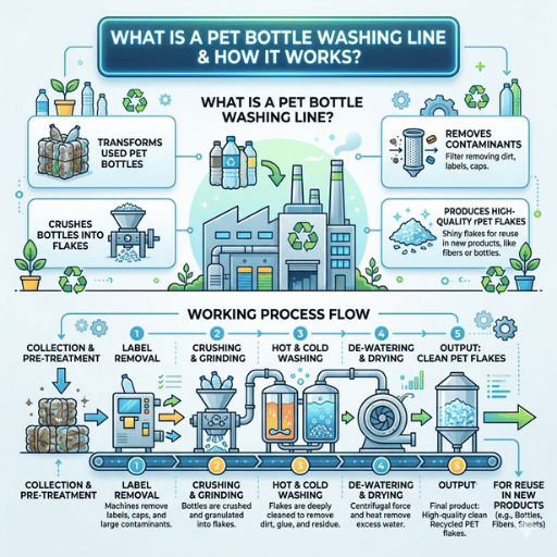 ¿qué es una línea de lavado de botellas de PET y cómo funciona