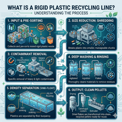 O que é uma linha rígida de reciclagem de plástico