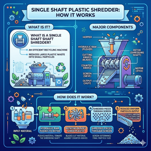 What Is a Single Shaft Plastic Shredder and How Does It Work