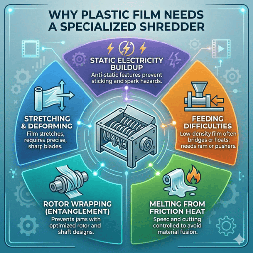 Por que o filme plástico exige um triturador especializado