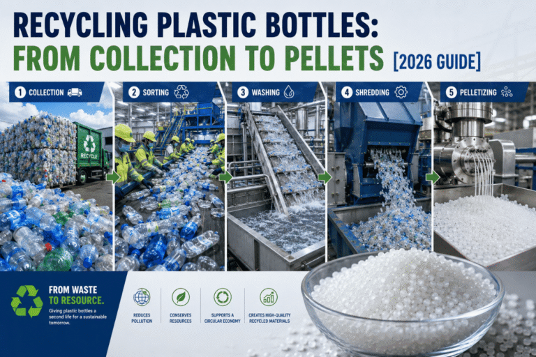 Reciclagem de garrafas plásticas: da coleta às pelotas [Guia 2026]