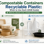 Recipientes Compostáveis vs Plástico Reciclável: Quando Usar Cada (Guia 2026)