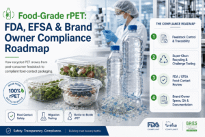 Rpet de calidad alimentaria: hoja de ruta de cumplimiento de la FDA, la EFSA y los propietarios de marcas