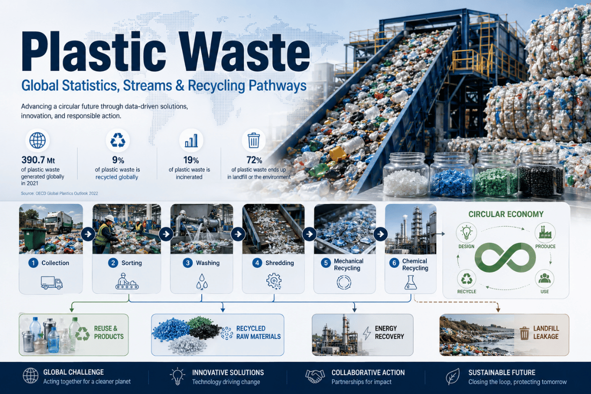 Resíduos Plásticos: Estatísticas Globais, Fluxos e Caminhos de Reciclagem