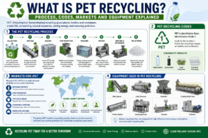 O que é reciclagem de PET? Processo, códigos, mercados e equipamentos explicados