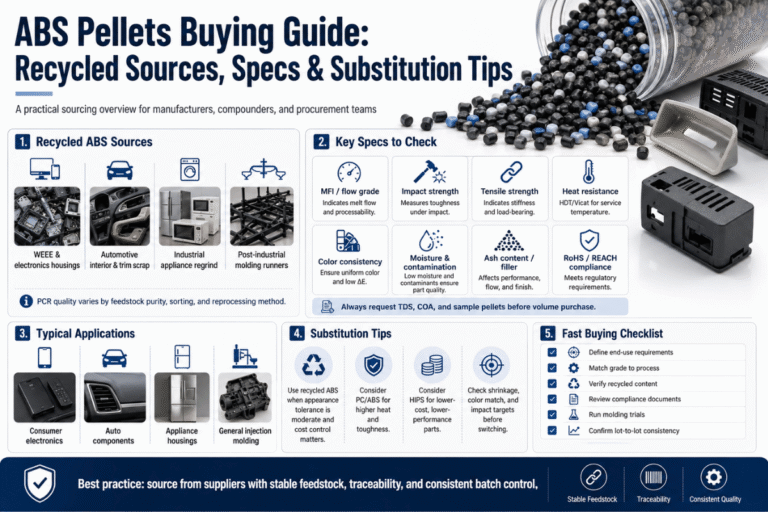 ABS Pellets Buying Guide: Recycled Sources, Specs & Substitution Tips