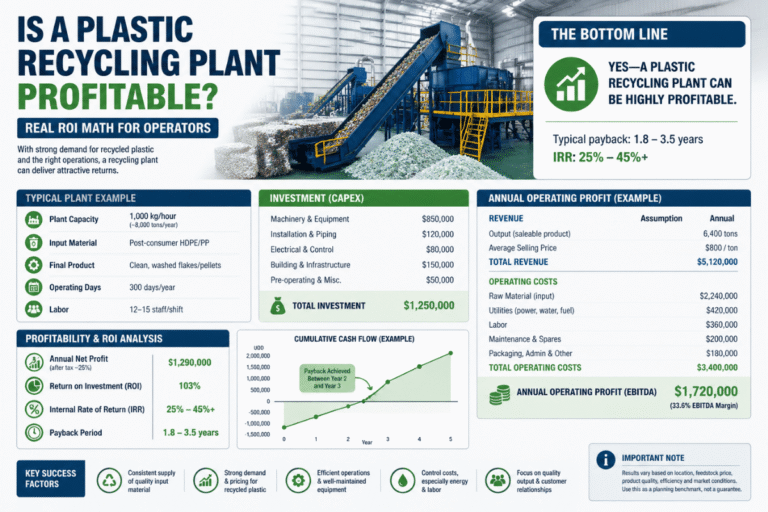 ¿es rentable una planta de reciclaje de plástico? Matemáticas de retorno de la inversión reales para operadores