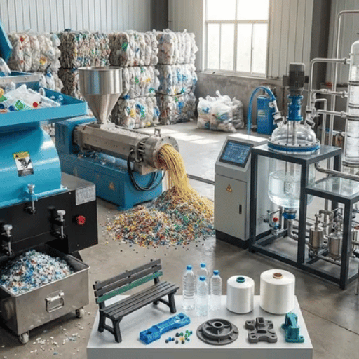 Resumo da reciclagem mecânica e química de resíduos plásticos