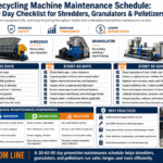 Programa de mantenimiento de máquinas de reciclaje de plástico Una lista de verificación de 30-60-90 días para trituradoras, granuladores y peletizadores