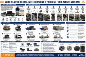 Equipos y procesos de reciclaje de plástico RAEE para corrientes de residuos electrónicos
