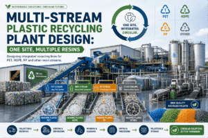 Projeto da planta de reciclagem de plástico multi-fluxo: um site, múltiplas resinas