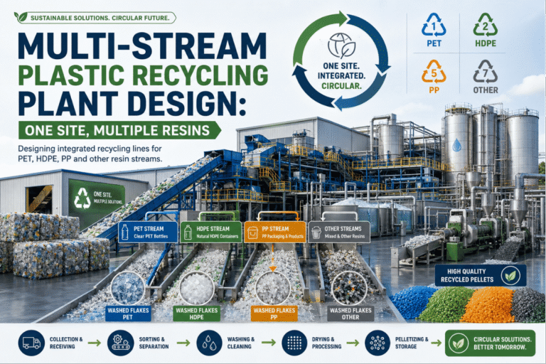 Multi-Stream Plastic Recycling Plant Design: One Site, Multiple Resins