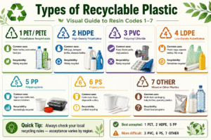 Types of Recyclable Plastic: Visual Guide to Resin Codes 1-7