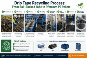 Drip Tape Recycling Process: From Soil-Soaked Tape to Premium PE Pellets