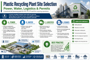 Plastic Recycling Plant Site Selection: Power, Water, Logistics & Permits