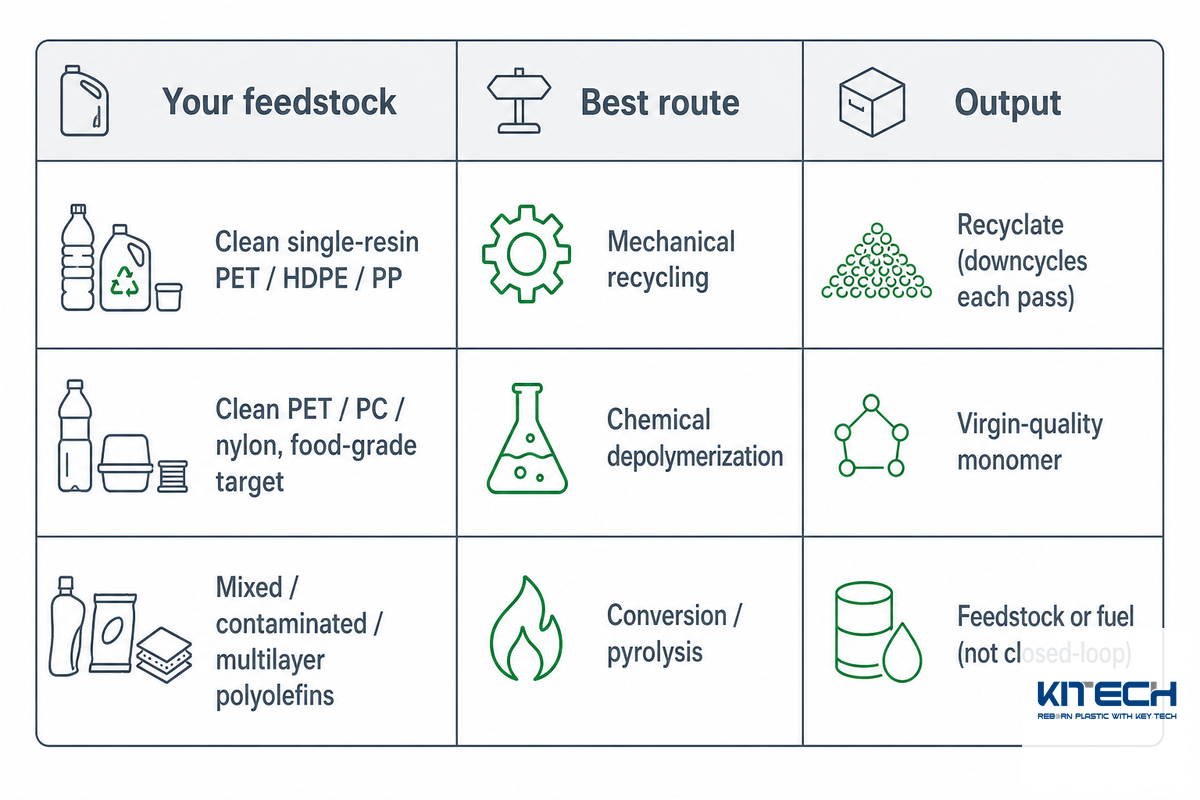 Mechanical vs Chemical vs Advanced: A Feedstock-to-Route Decision Tree — Kitech