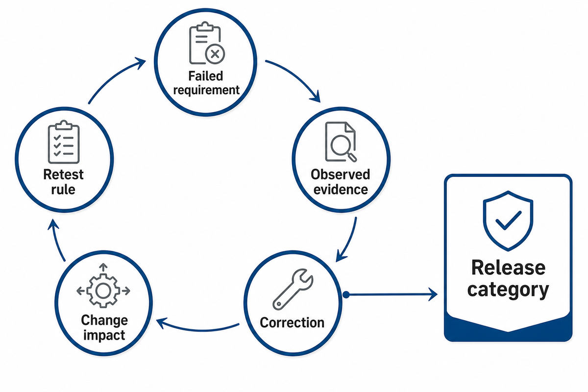 Close the Loop: Nonconformities, Correction, Change Impact, Retest, and Reverification