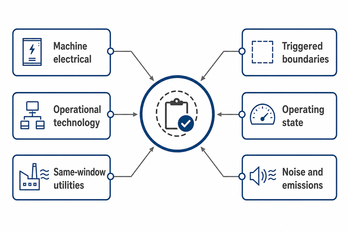 Check Machine Electrical, OT, Energy, Noise, and Utility Boundaries Only When Triggered