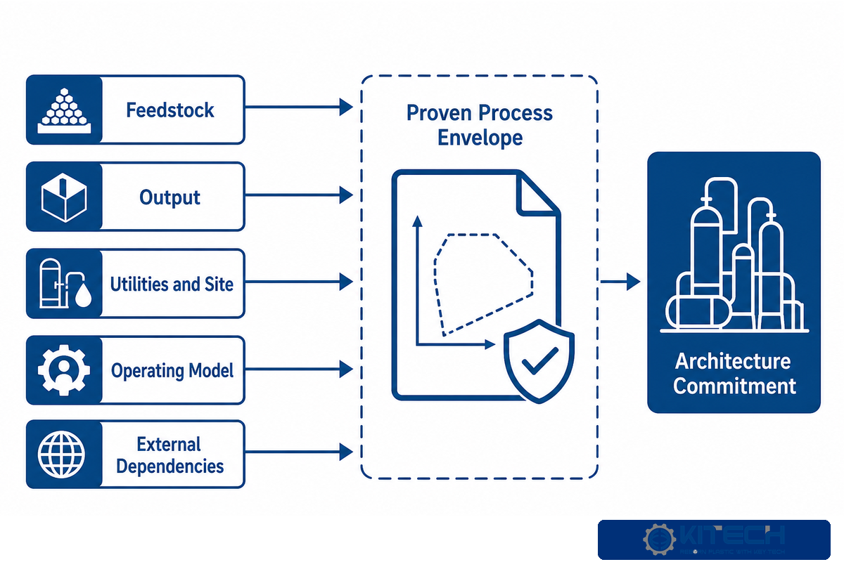 Process-envelope evidence map for plastic recycling line investment