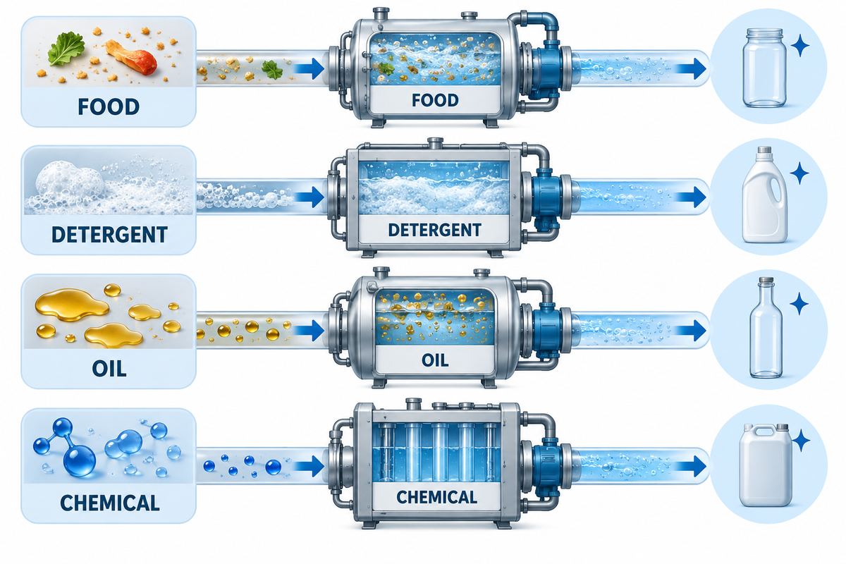 HDPE drum wash recipes should be selected by residue family rather than one universal setting.