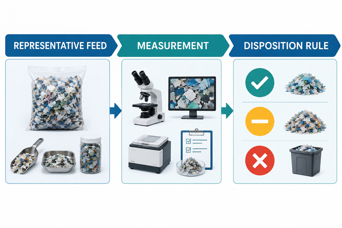 A recycling-line RFQ should define representative feed, measurements, ownership and disposition rules.