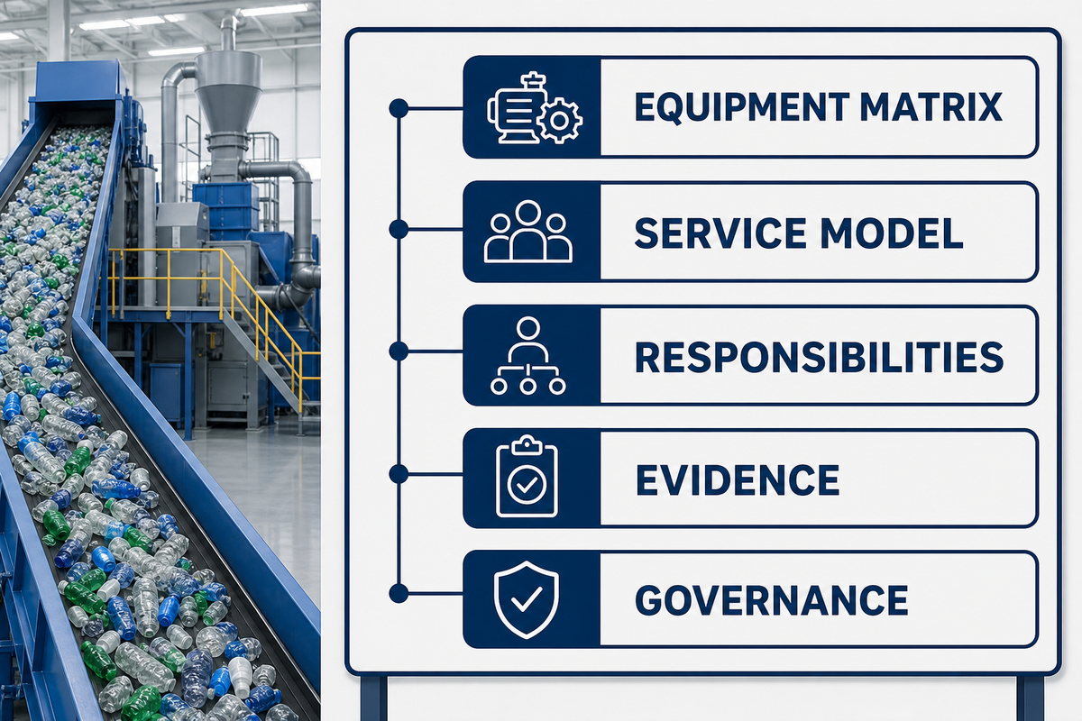 Contract-ready maintenance scope combining equipment, service model, responsibilities, evidence, and governance.